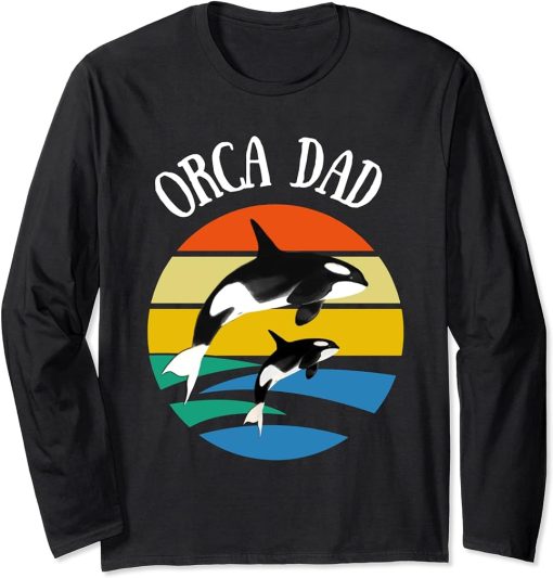 80s Orca Dad Retro Vintage Sunset Long Sleeve T-Shirt